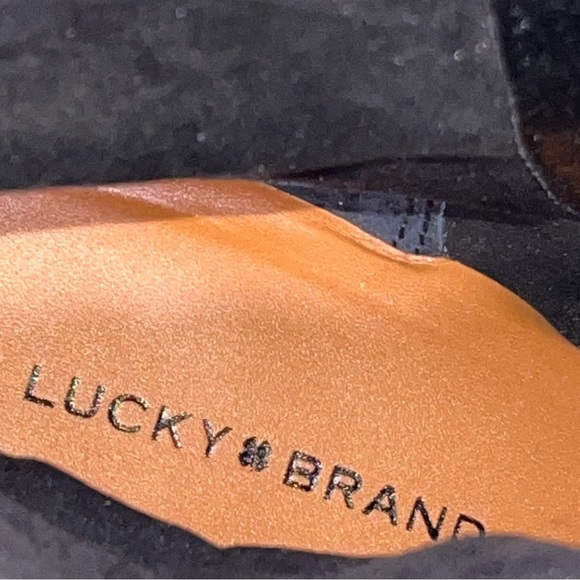 NEW Women’s Lucky Brand Omarey Black Leather Platform Boots size 9.5 - Picture 6 of 8